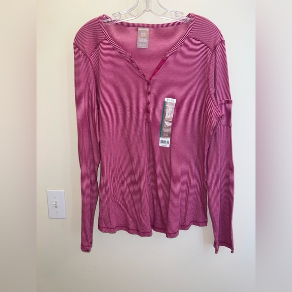 White Stag Pink Button Down Ribbed Top (16-18) - Picture 1 of 4